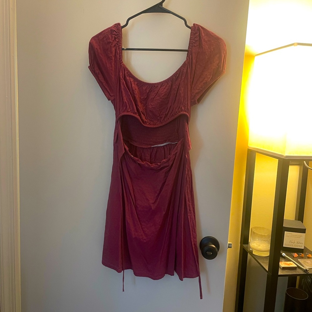 Cutout Puff Sleeve Mini Dress